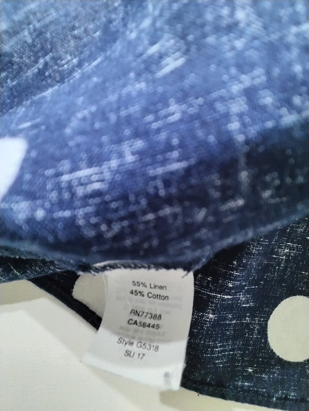 J. Crew Linen Polka Dot Peplum Top Womens Size 6 Navy Blue White Retro Style - Picture 8 of 8